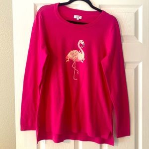 Crown & Ivy Large Flamingo Sweater